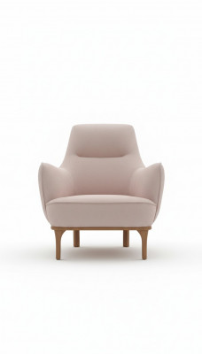Moderne Fauteuil Cocktailfauteuil Ouerfauteuil Designer Miwwelen Beige Holzmiewe