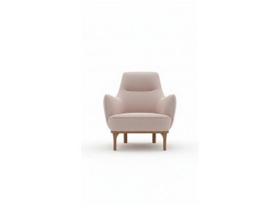 Moderne Fauteuil Cocktailfauteuil Ouerfauteuil Designer Miwwelen Beige Holzmiewe