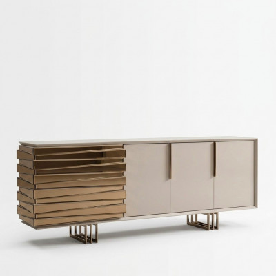 Anrichte Sideboard Kommode Holz Schaf Beige Gold Luxus Wunnzëmmer