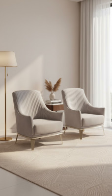 Sëtzgrupp Ouerensëtz Modern Stoff Sëtzer Polyester 2-deelech Set Grau