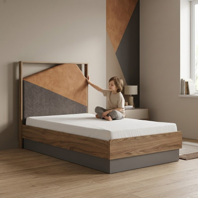 Kannerbett Bett 100 cm Bettgestell Kannerzëmmer Holz Bettrahmen Grom