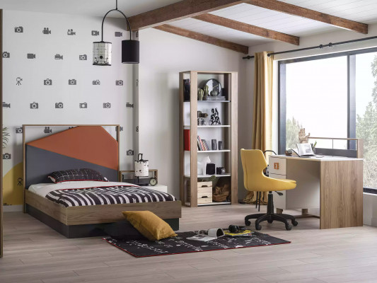 Kanner Schreibtisch Schreibtisch Bicherregal Holz Braun Set 2 Stéck Büro