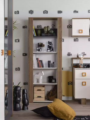 Kanner Schreibtisch Schreibtisch Bicherregal Holz Braun Set 2 Stéck Büro