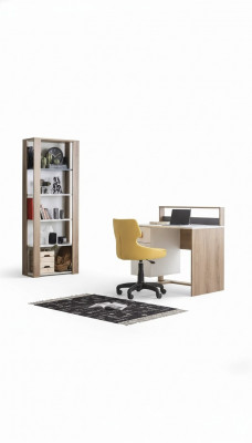 Kanner-Schreibdësch Schreifdësch Bicherregal Holz Bruin Set 3 Deeler Still
