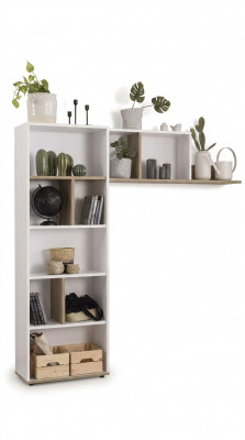 Kannerbürosdësch Schreifdësch Bicherregal Holz Wäiss Set 3-deel Design