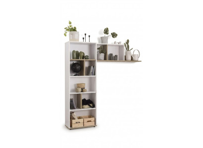 Kannerbürosdësch Schreifdësch Bicherregal Holz Wäiss Set 3-deel Design