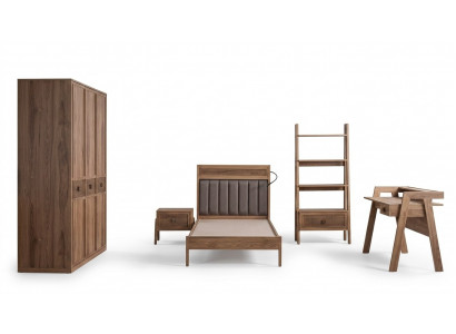 Jugendbett Schlofkammerschmöbel Holzbett Komplett Bett Brong Saz 5 Deeler