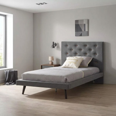 Bettgestell Bettrahmen Bett 120 cm Kannerbett Jugendbett Stoff Gro.