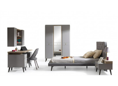 Komplett Jugendbett Kannersmiwwelen Kannerzëmmer Bett Holz Gro Set 5 Deeler