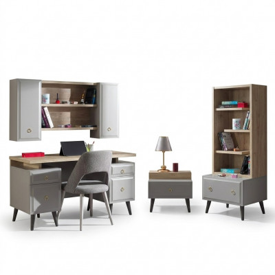 Kannerzëmmer Grupp Jugendbett Kannermebel Bett Holz Grom Saz 5tlg