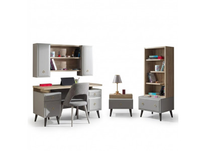Kannerzëmmer Grupp Jugendbett Kannermebel Bett Holz Grom Saz 5tlg