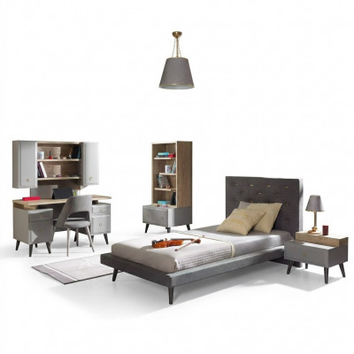 Komplett Jugendbett Kannermebel Kannerzëmmer Bett Holz Gro Set 5 Deeler