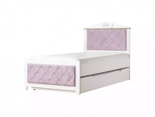 Kannerzëmmer Komplete Chesterfield Kannersmiewel Bett Holz Rosa Set 8tlg
