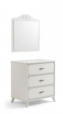 Grupp Kommode mat Spigel Schaf Holz Kommoden Sideboard Wäiss Luxus