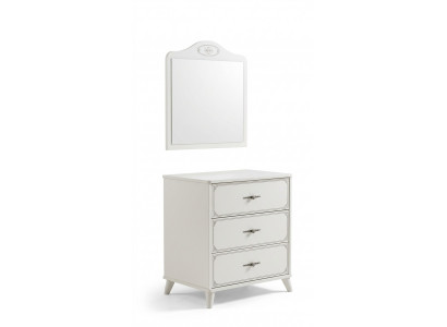Grupp Kommode mat Spigel Schaf Holz Kommoden Sideboard Wäiss Luxus