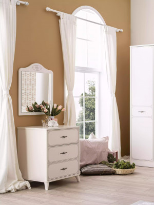 Komplett Jugendbett Funktiounsbett Auszéibar Set 8tlg Holz Wäiss