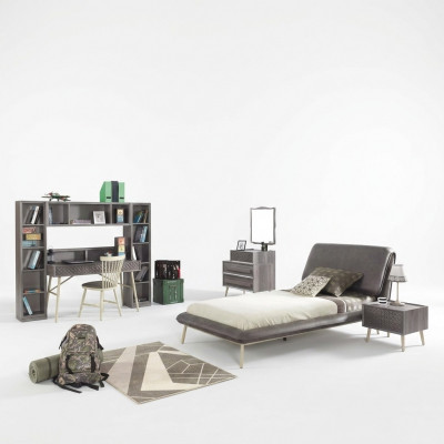 Garnitur Kannerzëmmer Jugendbett Bettrahmen Bett Set 7tlg Holz Griich.