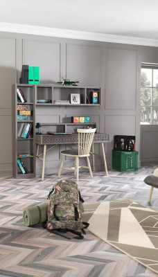 Computersdësch Set 3tlg Schreifdësch Bicherregal Holz Gro Regaler Dësch