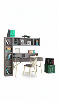 Computersdësch Set 3tlg Schreifdësch Bicherregal Holz Gro Regaler Dësch