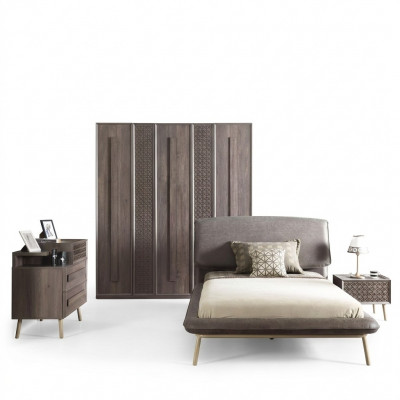Kannerzëmmer Garnitur Jugendbett Kannersmiwwel Bett Holz Gro Set 5 Deeler