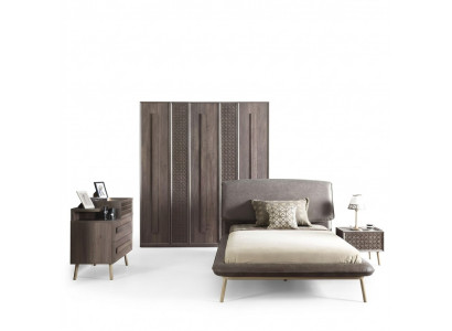 Kannerzëmmer Garnitur Jugendbett Kannersmiwwel Bett Holz Gro Set 5 Deeler