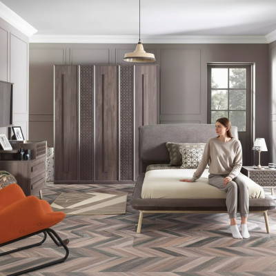Kannersaachen Kannerzëmmer Garnitur Jugendbett Bett Holz Gro Set 5 Deeler