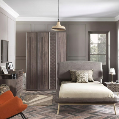 Kannersaachen Kannerzëmmer Garnitur Jugendbett Bett Holz Gro Set 5 Deeler