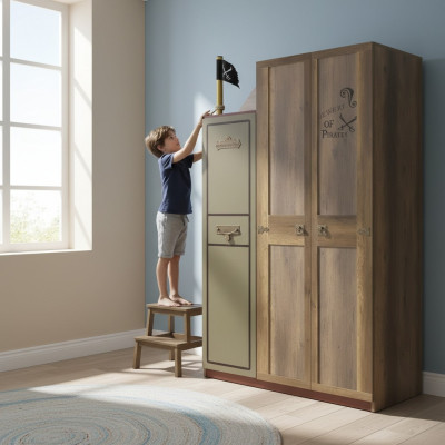 Pirat Holzkascht Luxus Kleederschaf Kascht Kanner Holz Brong 3 Dier