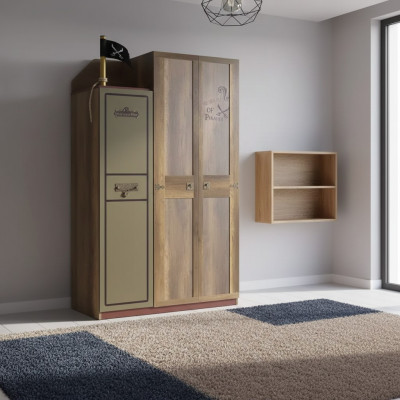 Pirat Holzkascht Luxus Kleederschaf Kascht Kanner Holz Brong 3 Dier