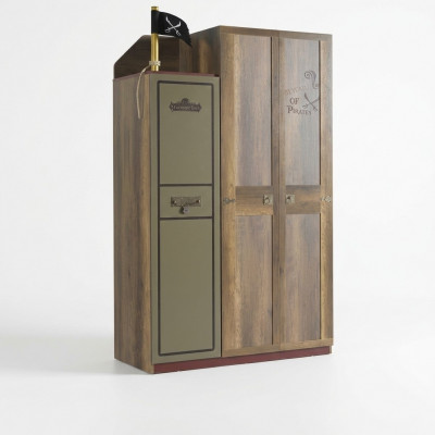 Pirat Holzkascht Luxus Kleederschaf Kascht Kanner Holz Brong 3 Dier