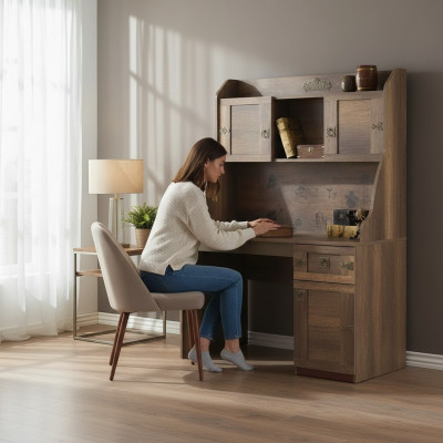 Bestéck Schreifdësch Set Pirat Holz Bicherregal Brong Kannerzëmmer