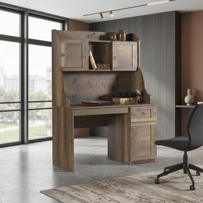Bestéck Schreifdësch Set Pirat Holz Bicherregal Brong Kannerzëmmer