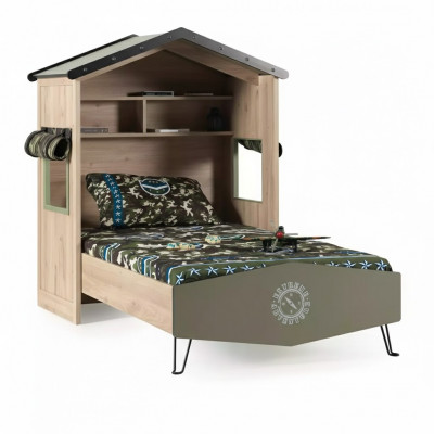Design Bettgestell Bett Holz Gréng Jongen Kannermeubelen Kannerbett Modern