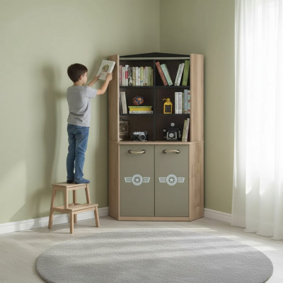 Bicherregal Schaf Kinderregal Bicherschaf Kannermeubel Gréng Holz
