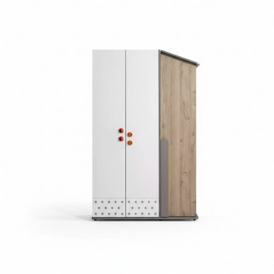 Modernen Kleederschaf Holzschaf Schaf Miwwelen Holz 3 Dier Design Wäiss