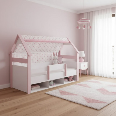 Kannerbett Bett Bettrahmen Kannerzëmmer Holz Wäiss Better Kannermeubel