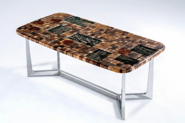 Kachdësch Iessdësch Epoxidharz Iesszëmmerdësch Dësch 140 cm Holz Braun