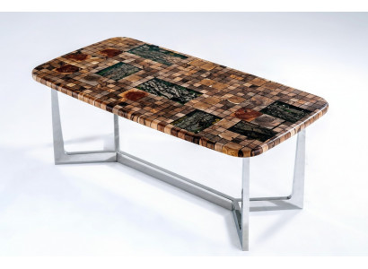 Kachdësch Iessdësch Epoxidharz Iesszëmmerdësch Dësch 140 cm Holz Braun