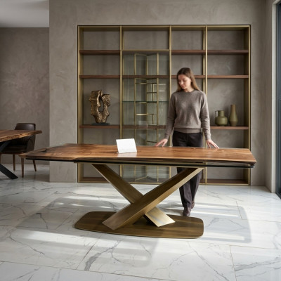 Iesszëmmerdësch Konferenzdëscher Iessdësch Epoxidharz Dësch Holz Braun