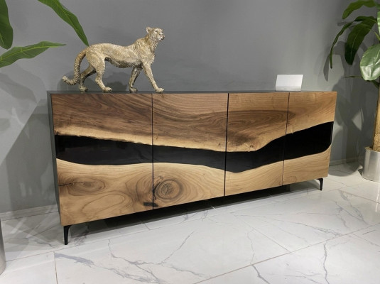 Sideboard Kommode Epoxidharz Braun Wunnzëmmer Holz Kommoden Anrichte