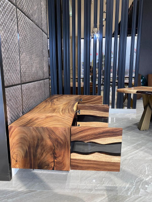 Anrichte Sideboard Kommode Epoxidharz Braun Wunnzëmmer Holz Kommoden