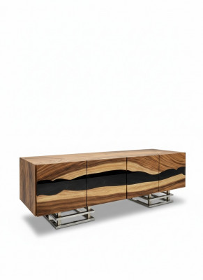 Anrichte Sideboard Kommode Epoxidharz Braun Wunnzëmmer Holz Kommoden