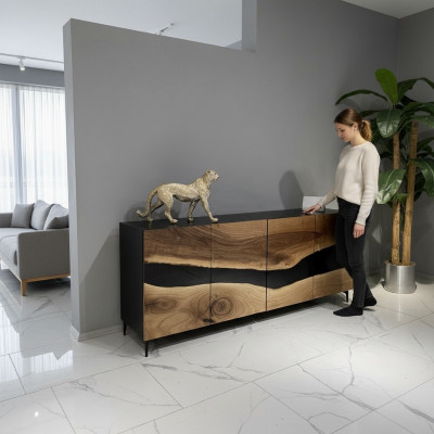 Epoxidharz Sideboard Kommode Braun Wunnzëmmer Holz Anrichte Modern