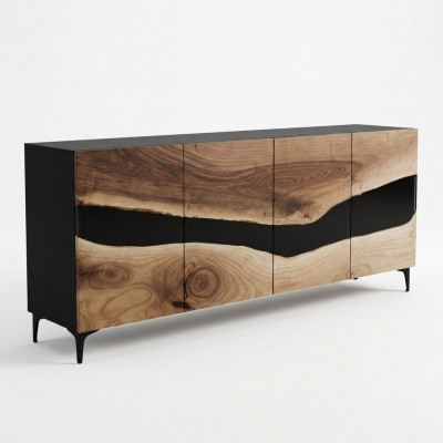 Epoxidharz Sideboard Kommode Braun Wunnzëmmer Holz Anrichte Modern