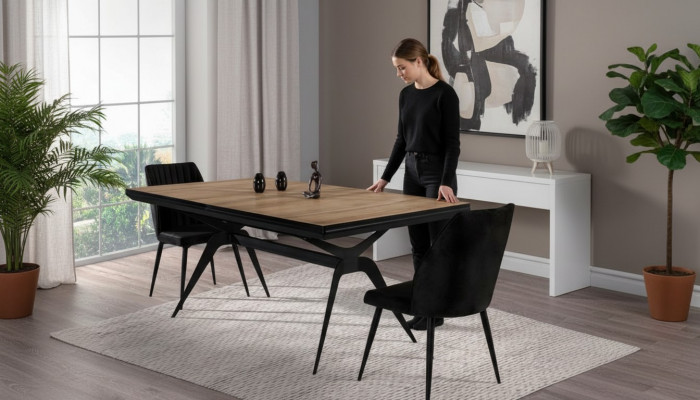 Luxus Iesszëmmerdësch Auszéierbaren Design Kichendësch Holz Brong Dësch