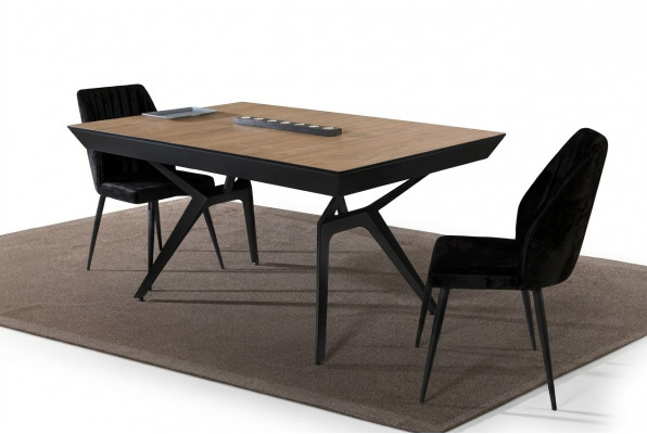 Kichendësch Iesszëmmerdësch Auszéibaren Design Luxus Holz-Brong Dësch