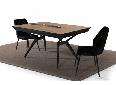 Kichendësch Iesszëmmerdësch Auszéibaren Design Luxus Holz-Brong Dësch