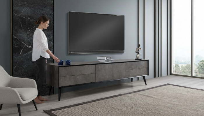 RTV Lowboard TV Ständer Wunnzëmmer Gro Holz Sideboard Dësch Modern