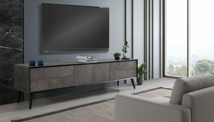 RTV Lowboard TV Ständer Wunnzëmmer Gro Holz Sideboard Dësch Modern