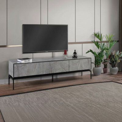 Sideboard RTV Lowboard Modern TV Stänner Wunnzëmmer Gro Holz Dësch